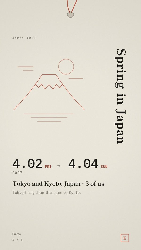 The cover of the Japan Trip Itinerary: Spring in Japan, Tokyo and Kyoto, Japan