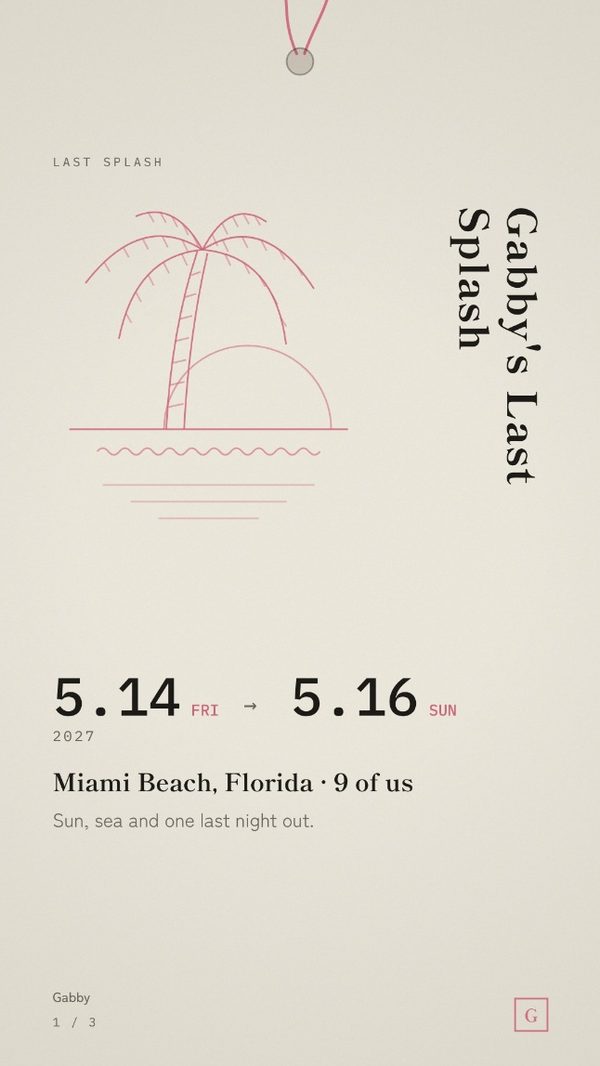 Cover of the Miami Bachelorette Itinerary