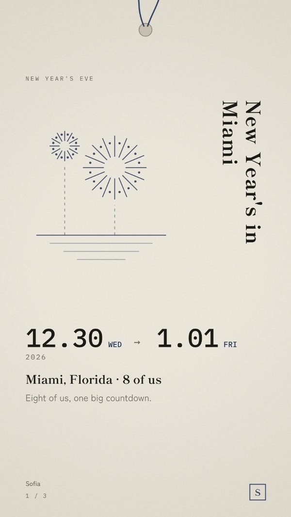 Cover of the New Year's Eve Itinerary