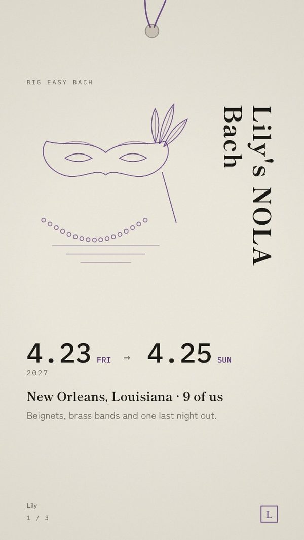 Cover of the New Orleans Bachelorette Itinerary