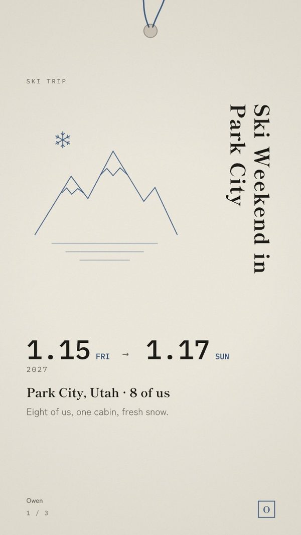 The cover of the Ski Trip Itinerary: Ski Weekend in Park City, Park City, Utah